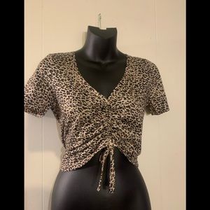 Cheetah leopard tie top